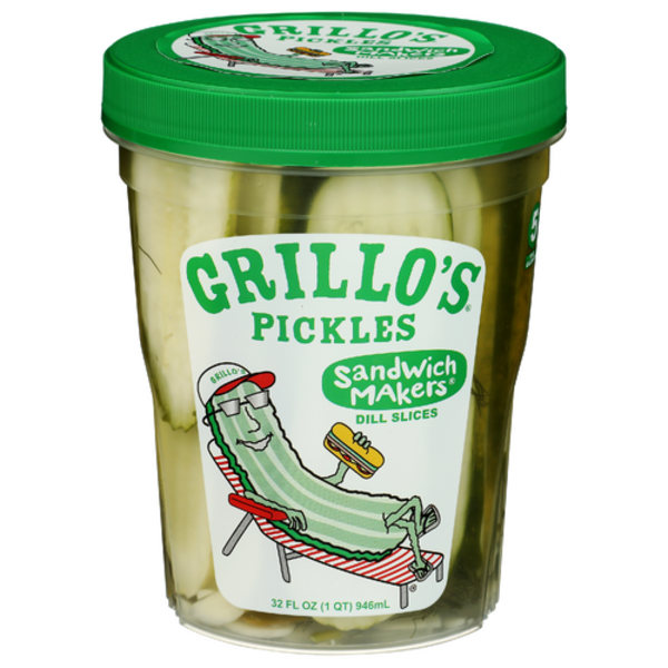Grillo's Pickles Sandwich Makers Dill Pickle Slices