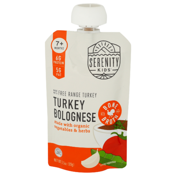 Serenity Kids Turkey Bolognese with Bone Broth, Organic Vegetables & Herbs