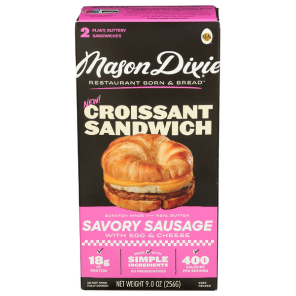 Mason Dixie Biscuit Co. Savory Sausage With Egg & Cheese Croissant Sandwiches 2 Pack