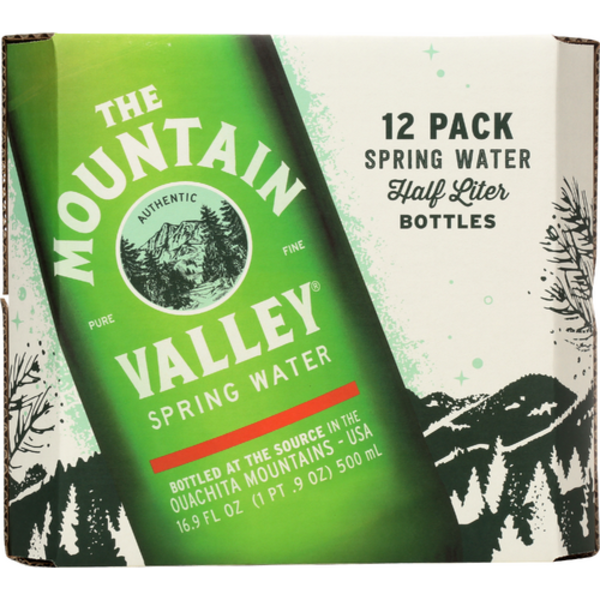 The Mountain Valley Natural Spring Water Glass Bottle 12 Pack Case
