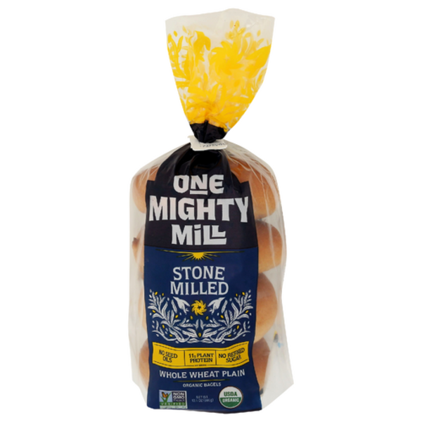One Mighty Mill Organic Classic Plain Bagels 4 Pack