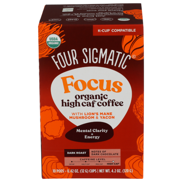 Four Sigmatic Organic Think High Caffeine Lions Mane Coffee Pods