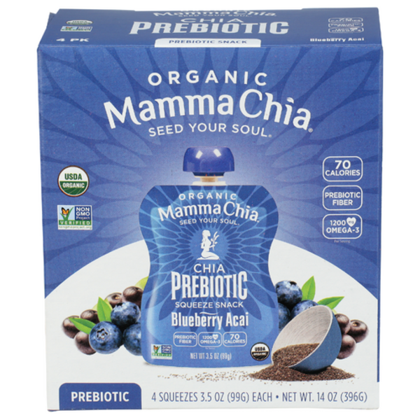 Mamma Chia Organic Blueberry Acai Chia Prebiotic Squeeze