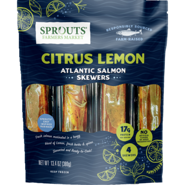 Sprouts Citrus Lemon Farm-Raised Atlantic Salmon Skewers