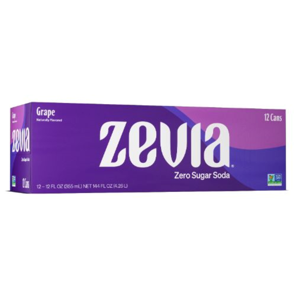 Zevia Grape Zero Calorie Soda 12 Pack