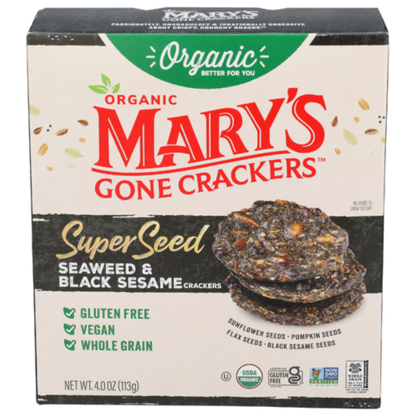 Mary's Gone Crackers Organic Super Seed Seaweed & Black Sesame Crackers