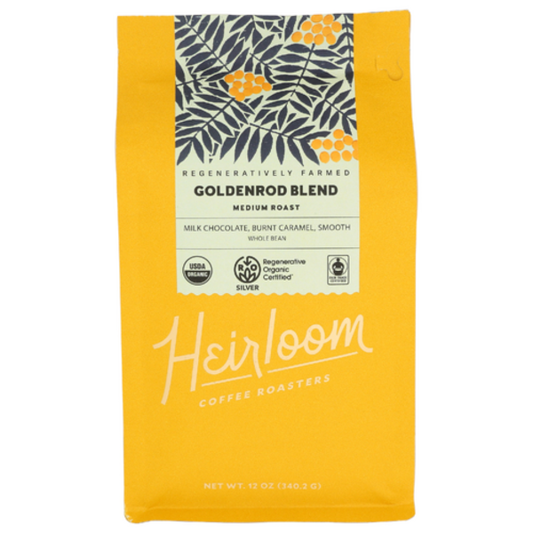 Heirloom Coffee Roasters Organic Goldenrod Blend Medium Roast Whole Bean Coffee