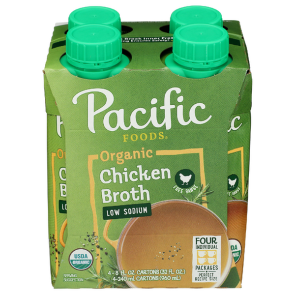Pacific Foods Organic Low Sodium Chicken Broth 4 Pack