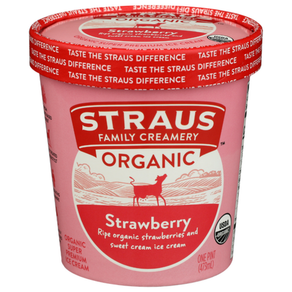 Straus Organic Strawberry Ice Cream