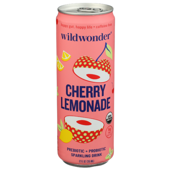 Wild Wonder Organic Lemonade Cherry Prebiotic + Probiotic Sparkling Drink