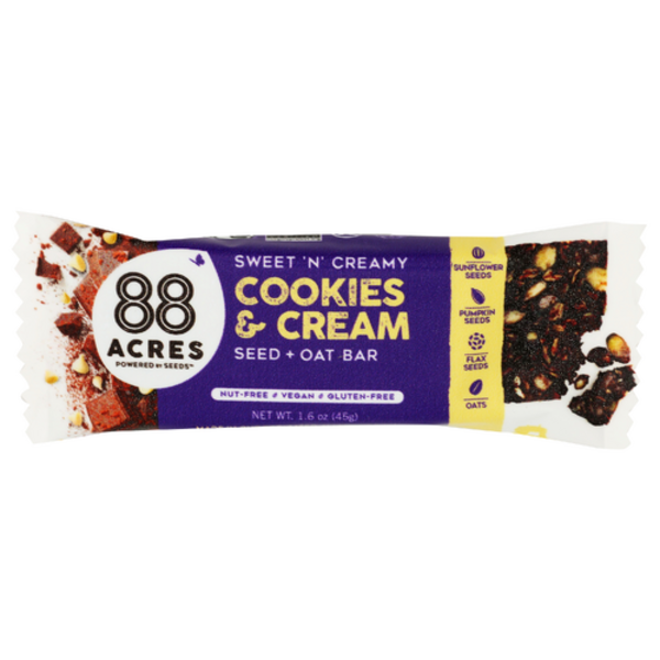 88 Acres The Seed Co. Cookies & Cream Seed + Oat Bar