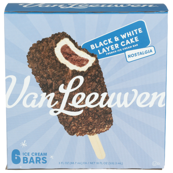 Van Leeuwen Black & White Layer Cake French Ice Cream Bars 6 Pack