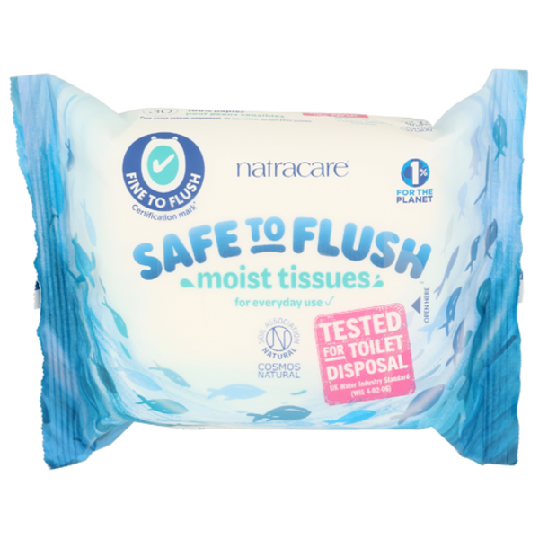 Natracare Safe to Flush Moist Tissues
