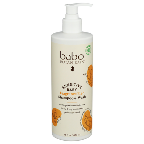 Babo Botanicals Sensitive Baby Fragrance Free Shampoo & Wash