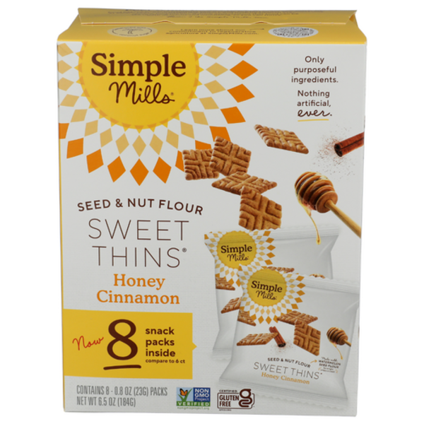 Simple Mills Honey Cinnamon Seed & Nut Flour Sweet Thins 8 Pack