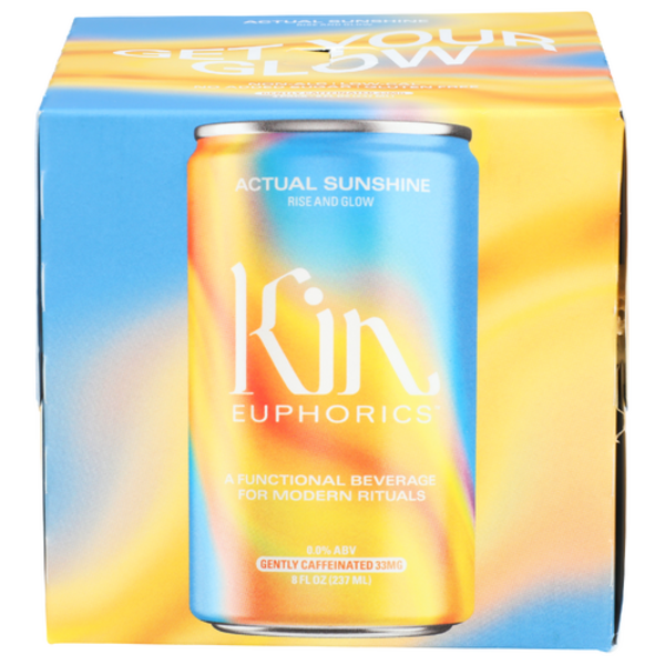 Kin Euphorics Sunshine Rise And Glow Functional Beverage 4 Pack Case