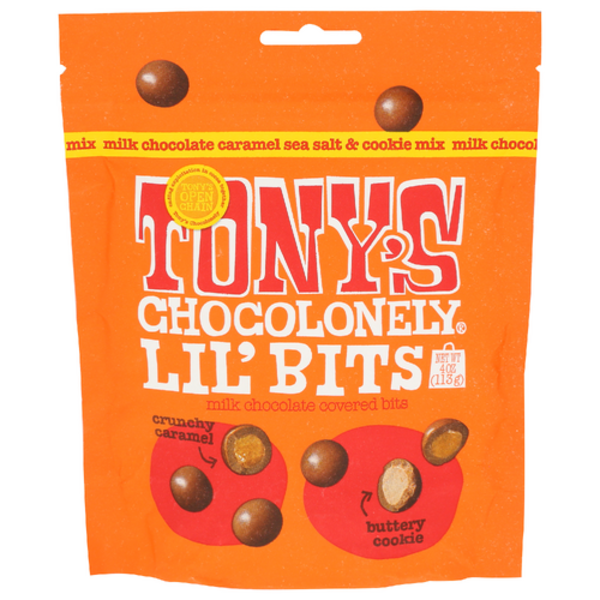 Tony's Chocolonely Milk Chocolate Caramel Sea Salt & Cookie Mix Lil Bits