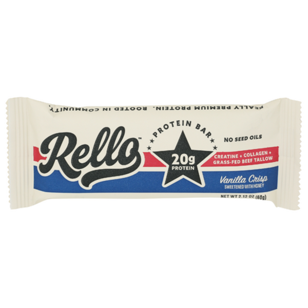 Rello Vanilla Crisp Tallow Protein Bar