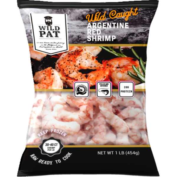 Wild Pat 30-40 Count Peeled & Deveined Wild Frozen Argentine Red Shrimp