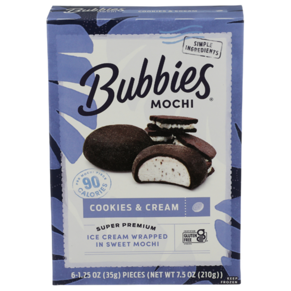 Bubbies Hawaii Cookies & Cream Mochi 6 pack