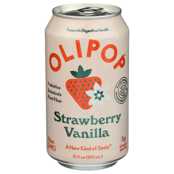 Olipop Strawberry Vanilla Prebiotic Sparkling Tonic