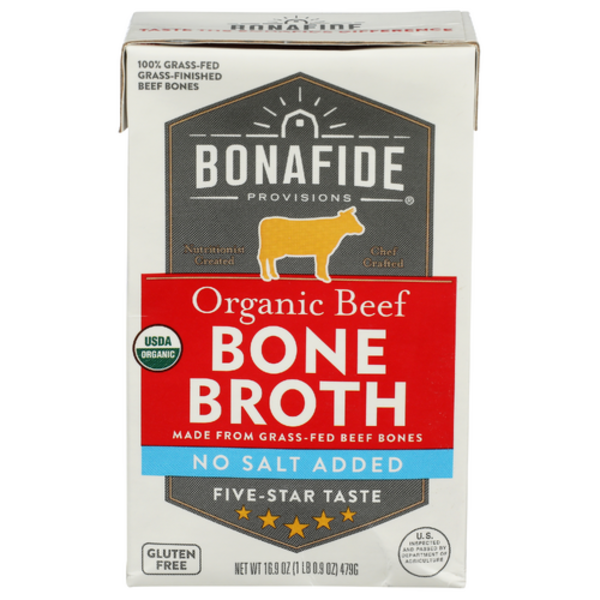 Bonafide Provisions Organic No Salt Added Beef Bone Broth