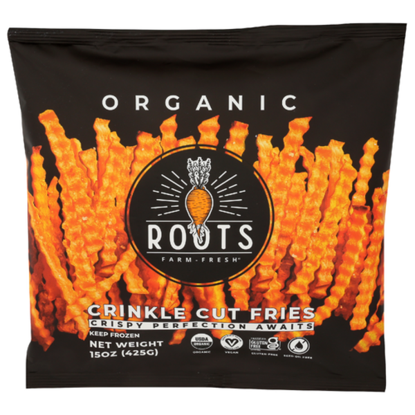 Roots Farm Fresh Organic Crinkle Cut Sweet Potato Fries Made With Avocado Oil