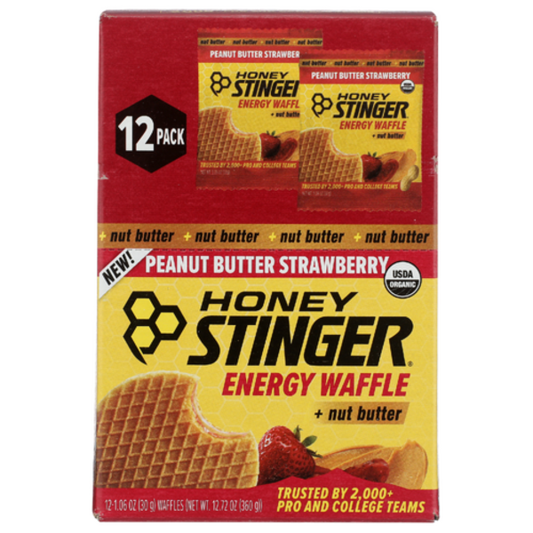 Honey Stinger Organic Peanut Butter Strawberry Energy Waffle 12 Pack Case