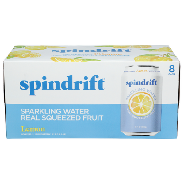 Spindrift Sparkling Water & Real Squeezed Lemon 8 Pack