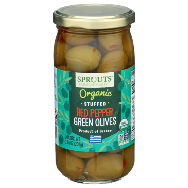 Sprouts Organic Red Pepper Stuffed Green Olives