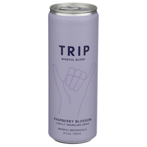 Trip Drinks Raspberry Orange Blossom Mindful Blend Sparkling Water