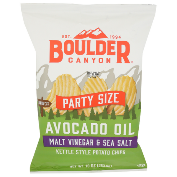 Boulder Canyon Malt Vinegar & Sea Salt Avocado Oil Canyon Cut Kettle Style Potato Chips