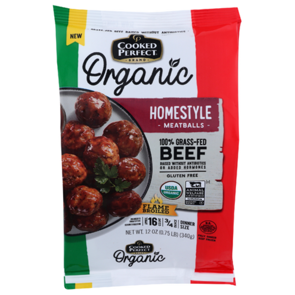 Cooked Perfect Organic Homestyle 100% Grass-Fed Beef Meatballs