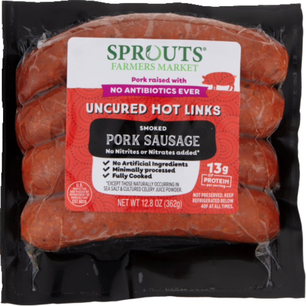 Sprouts Uncured Hot Smoked Pork Sausage Links