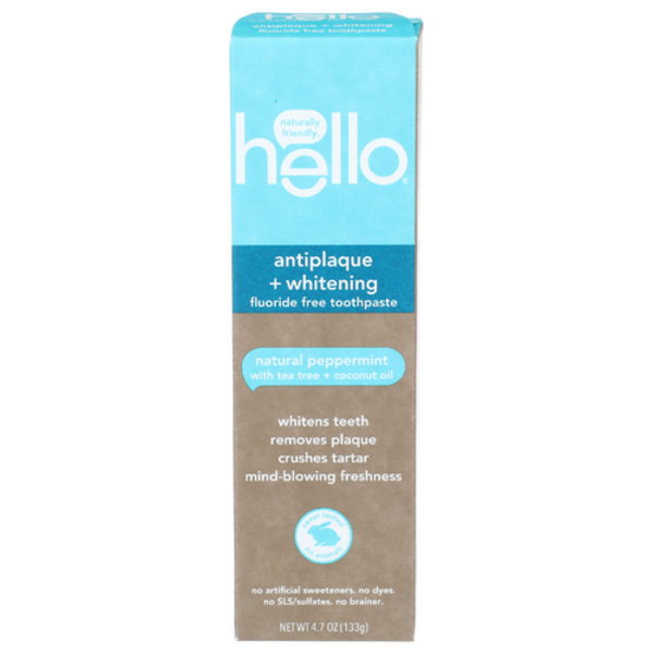 Hello Antiplaque + Whitening Natural Peppermint Toothpaste