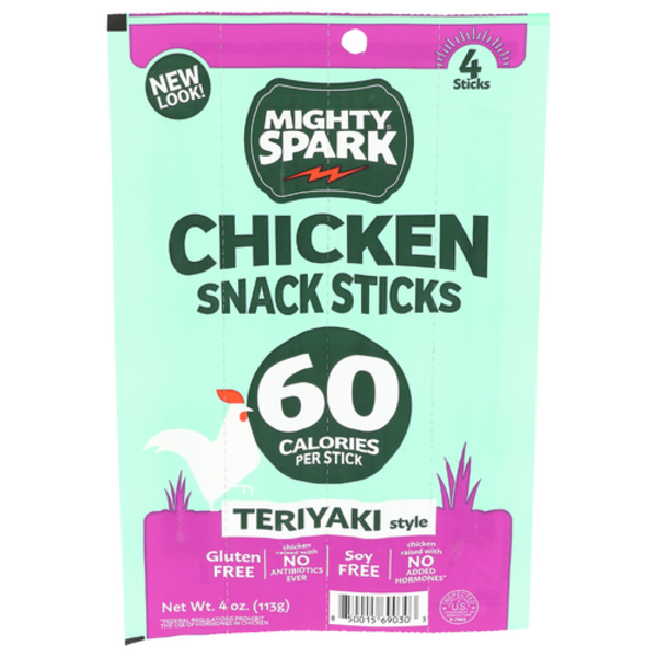 Mighty Spark Food Co. Teriyaki Style Chicken Snack Sticks
