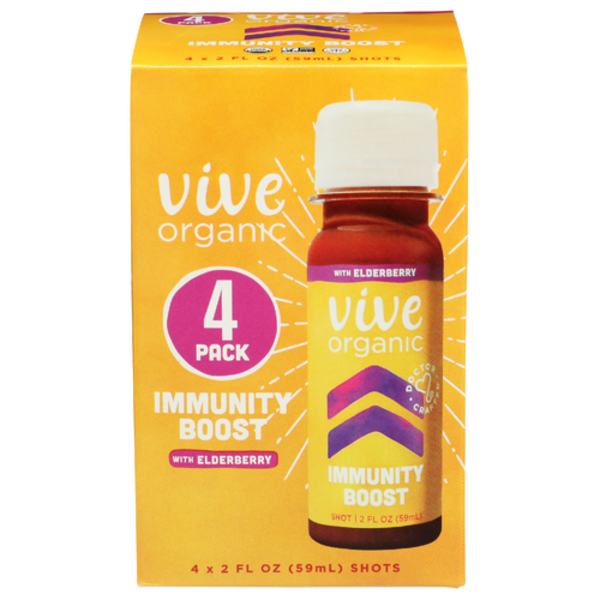 Vive Organic Elderberry Ginger & Turmeric Immunity Boost Shot 4 Pack
