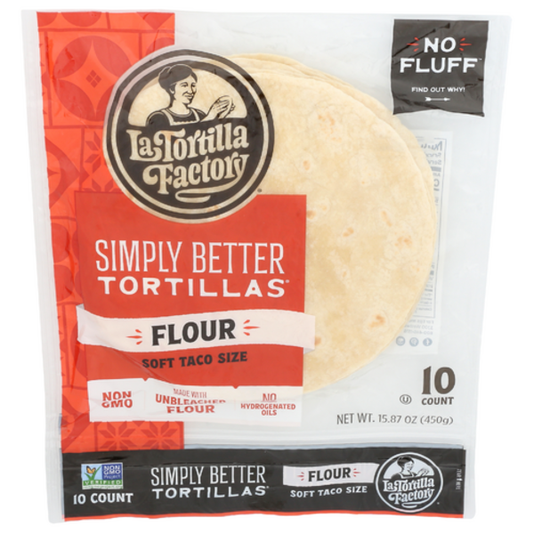 La Tortilla Factory Simply Better Soft Taco Flour Tortillas 10 Count